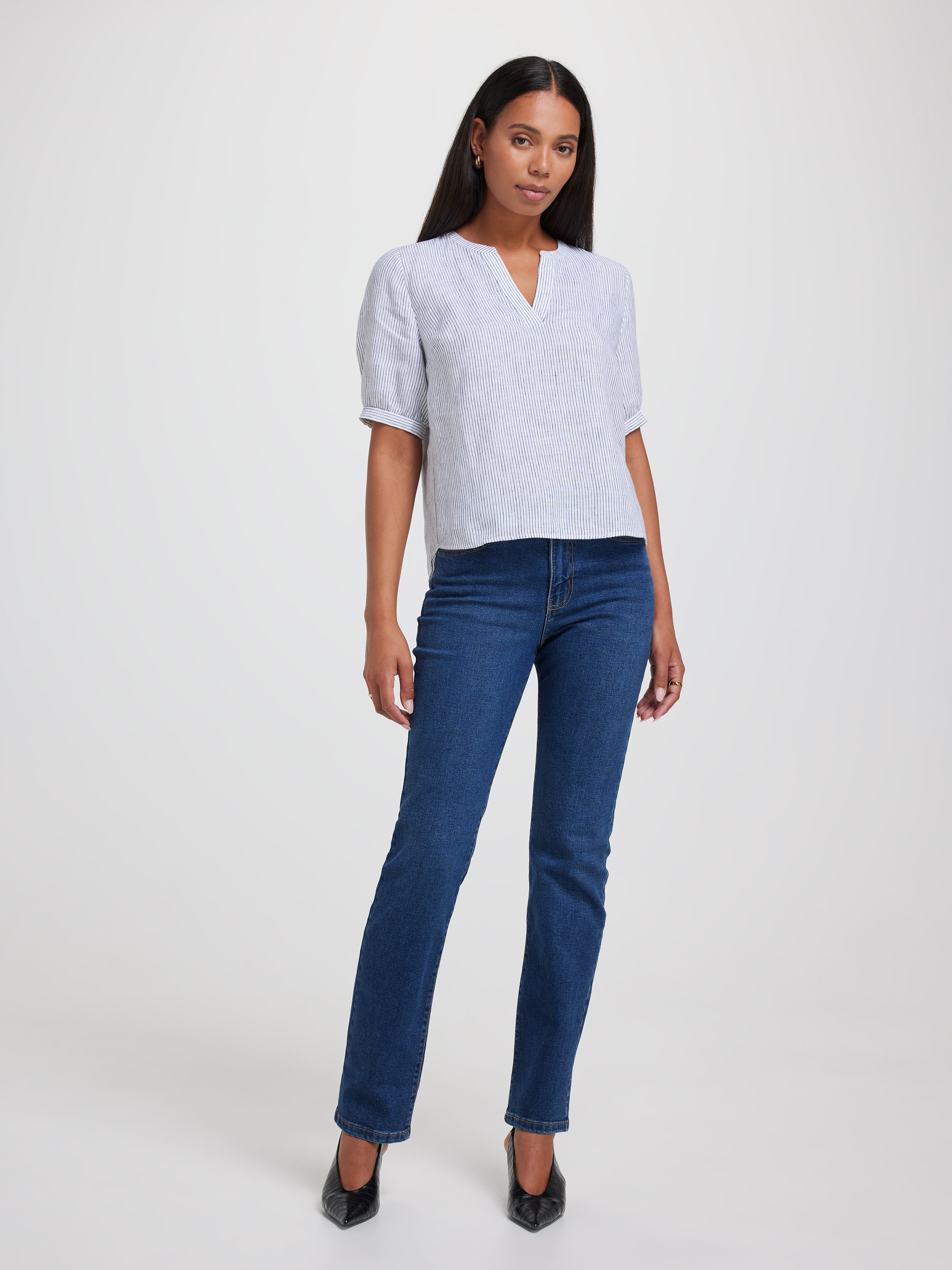 Kyle Short Sleeve Linen Top