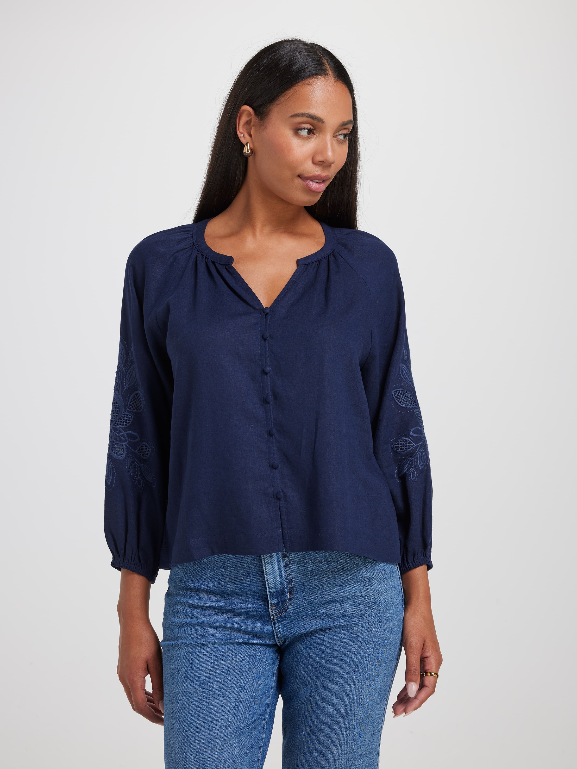 Mabel Embroidery Sleeve Blouse