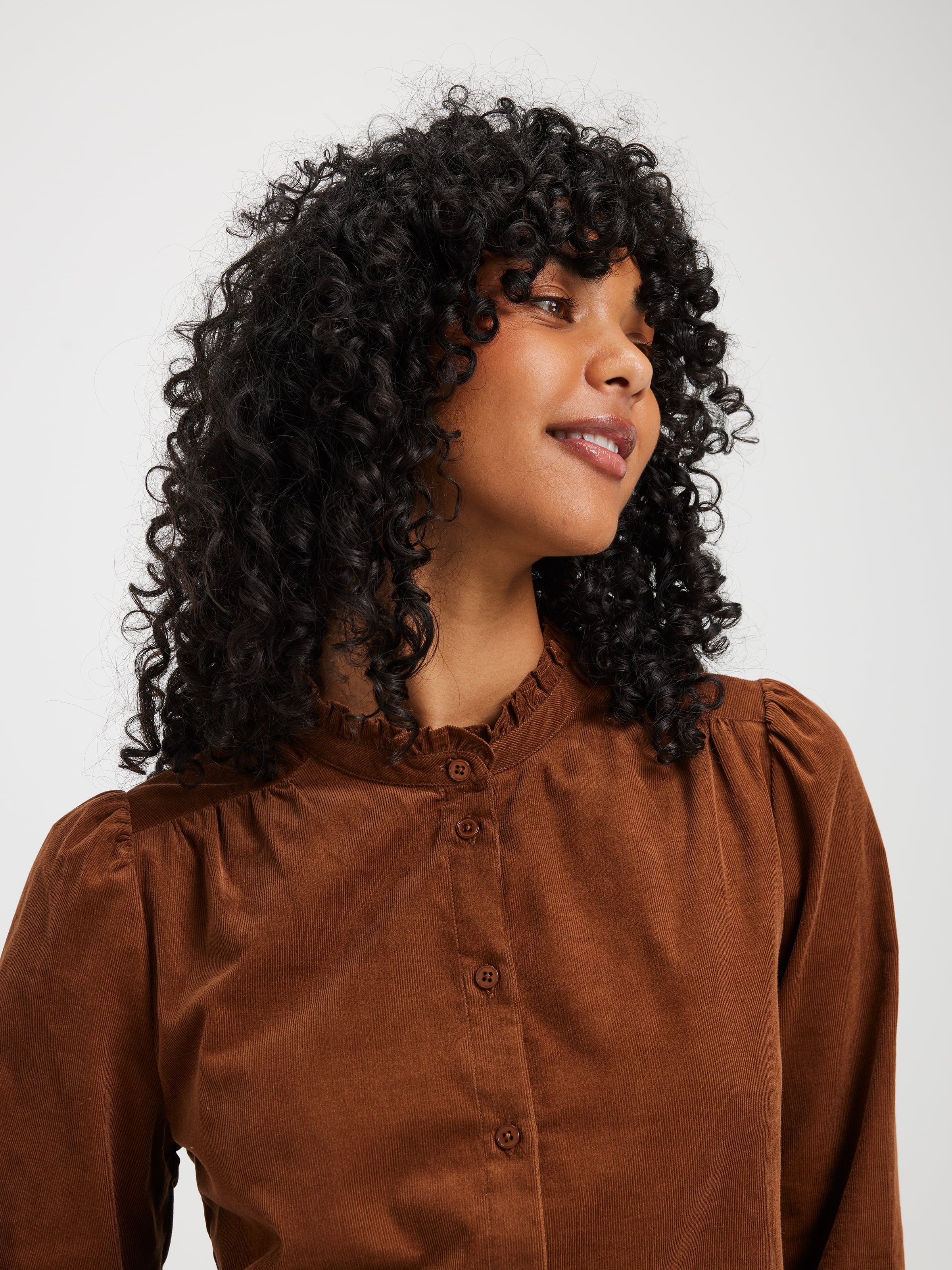 Heidi Cord Ruffle Trim Blouse - Just Jeans Online