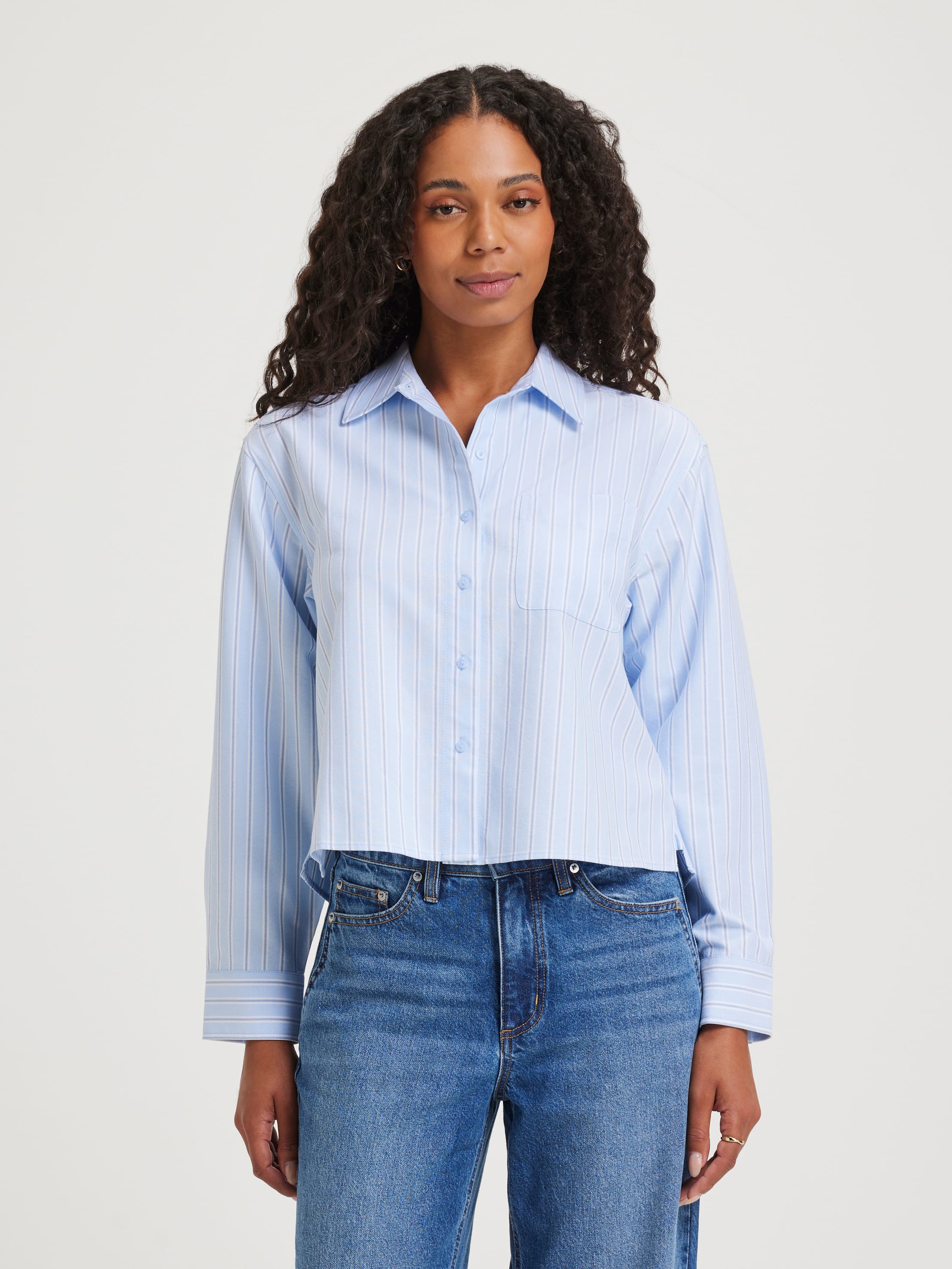Brandi Cropped Oxford Shirt