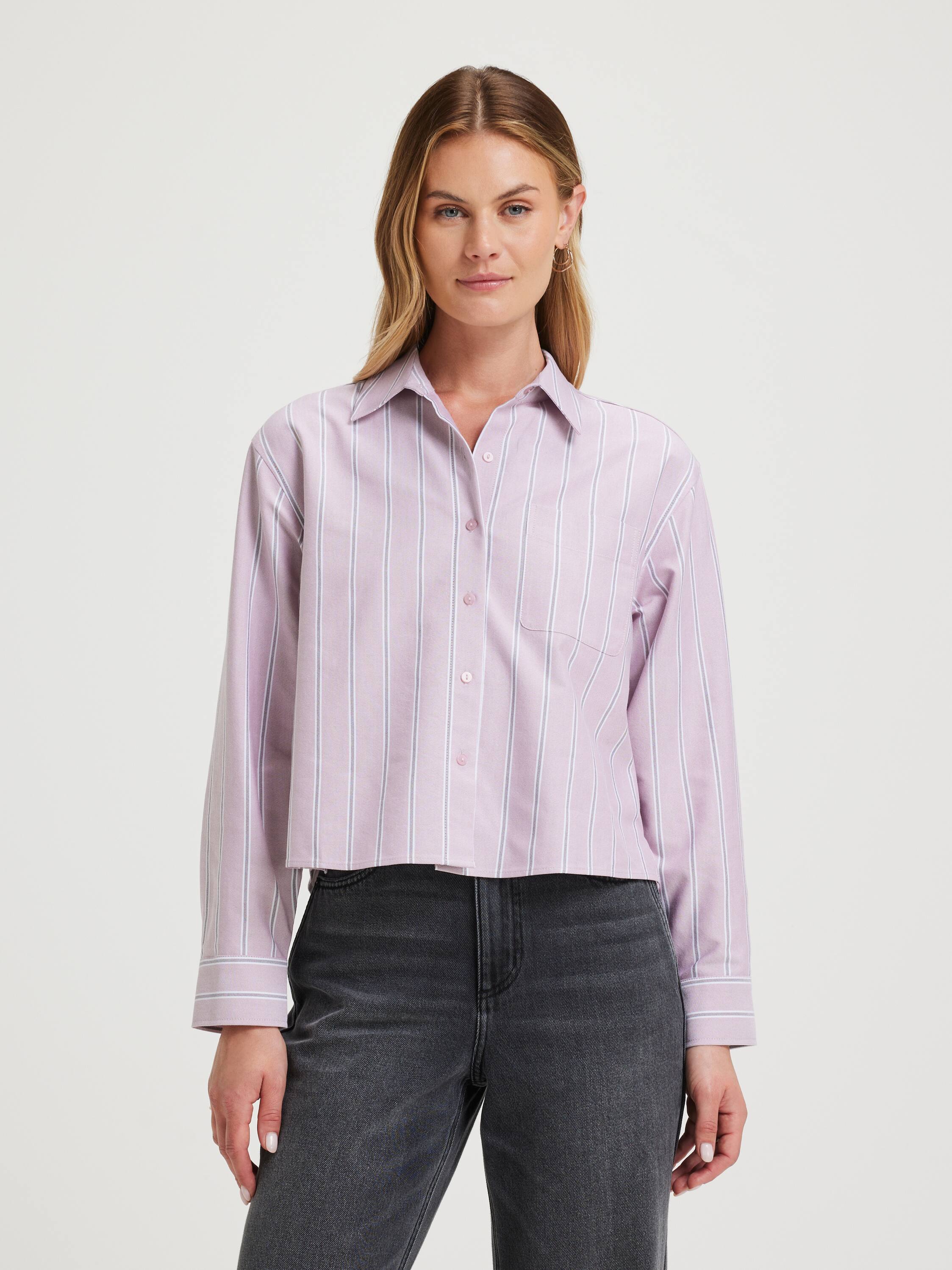 Brandi Cropped Oxford Shirt