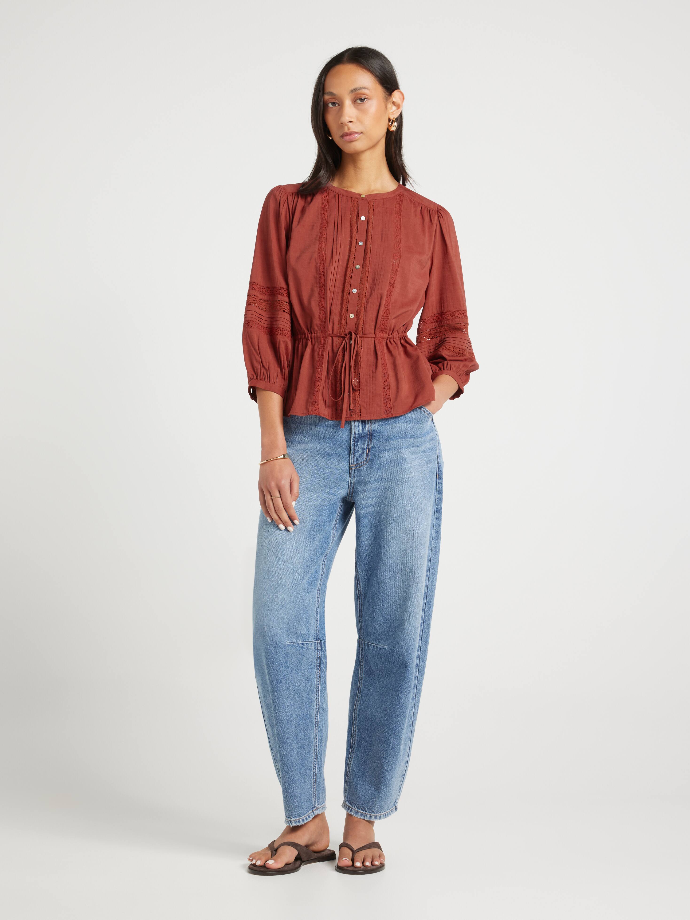 Scout 3/4 Lace Insert Blouse