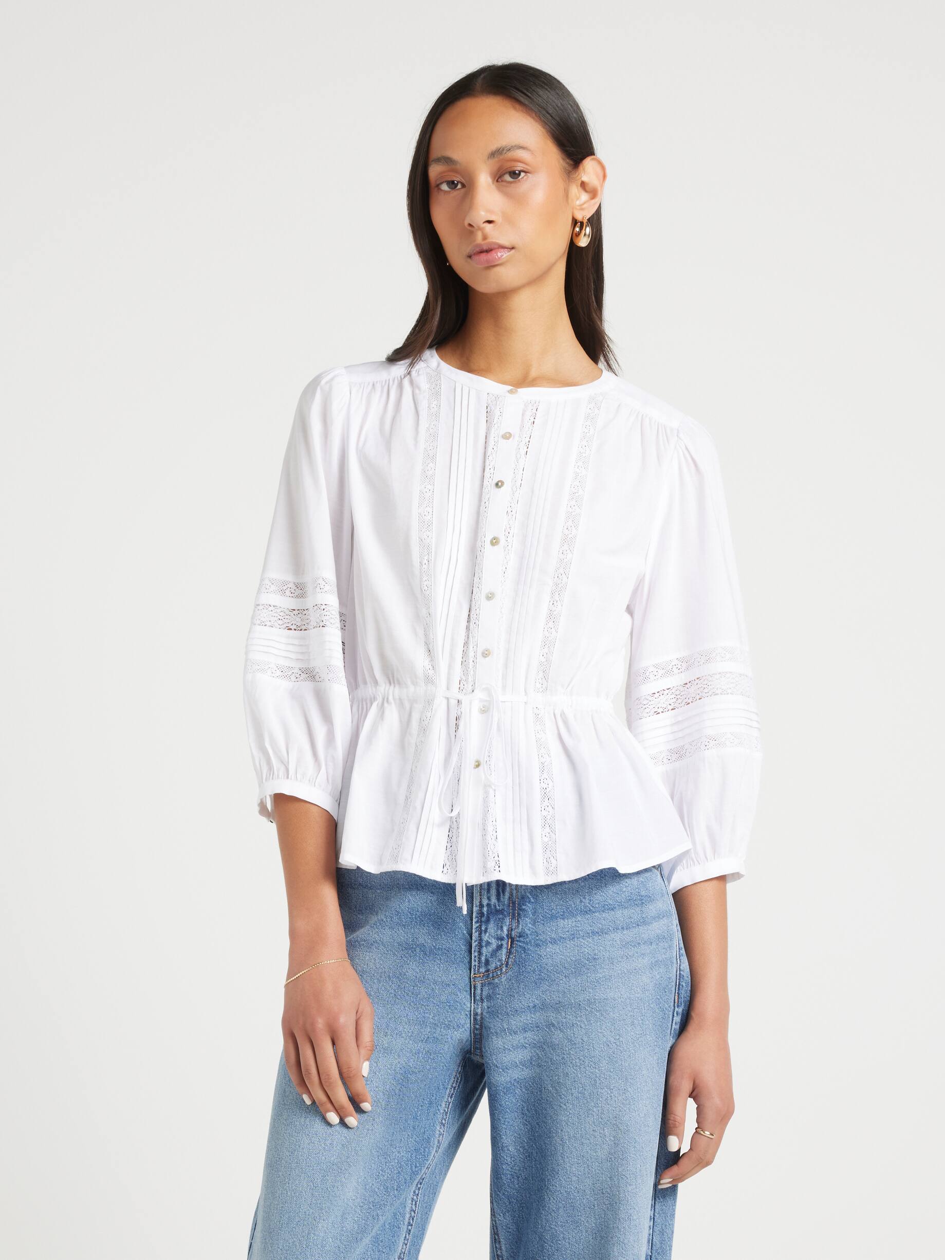 Scout 3/4 Lace Insert Blouse