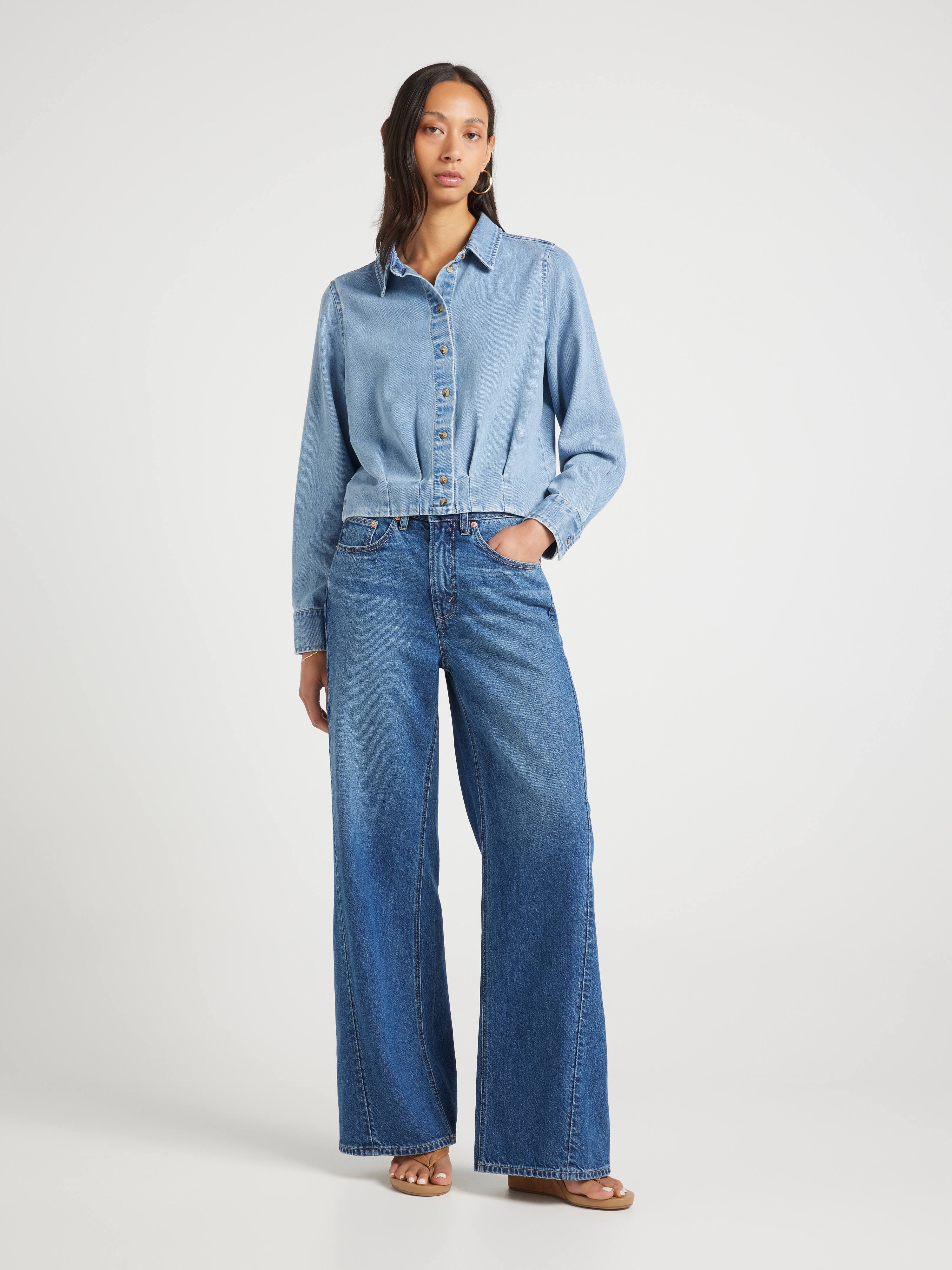 Jess Denim Button Top