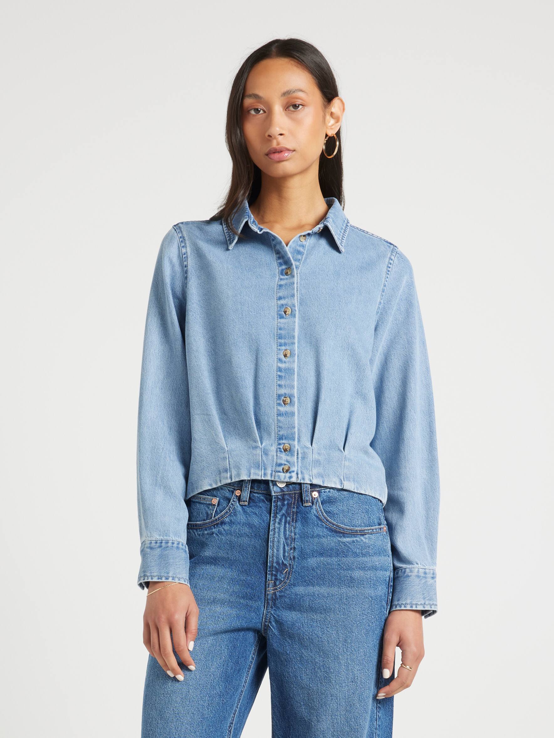 Jess Denim Button Top