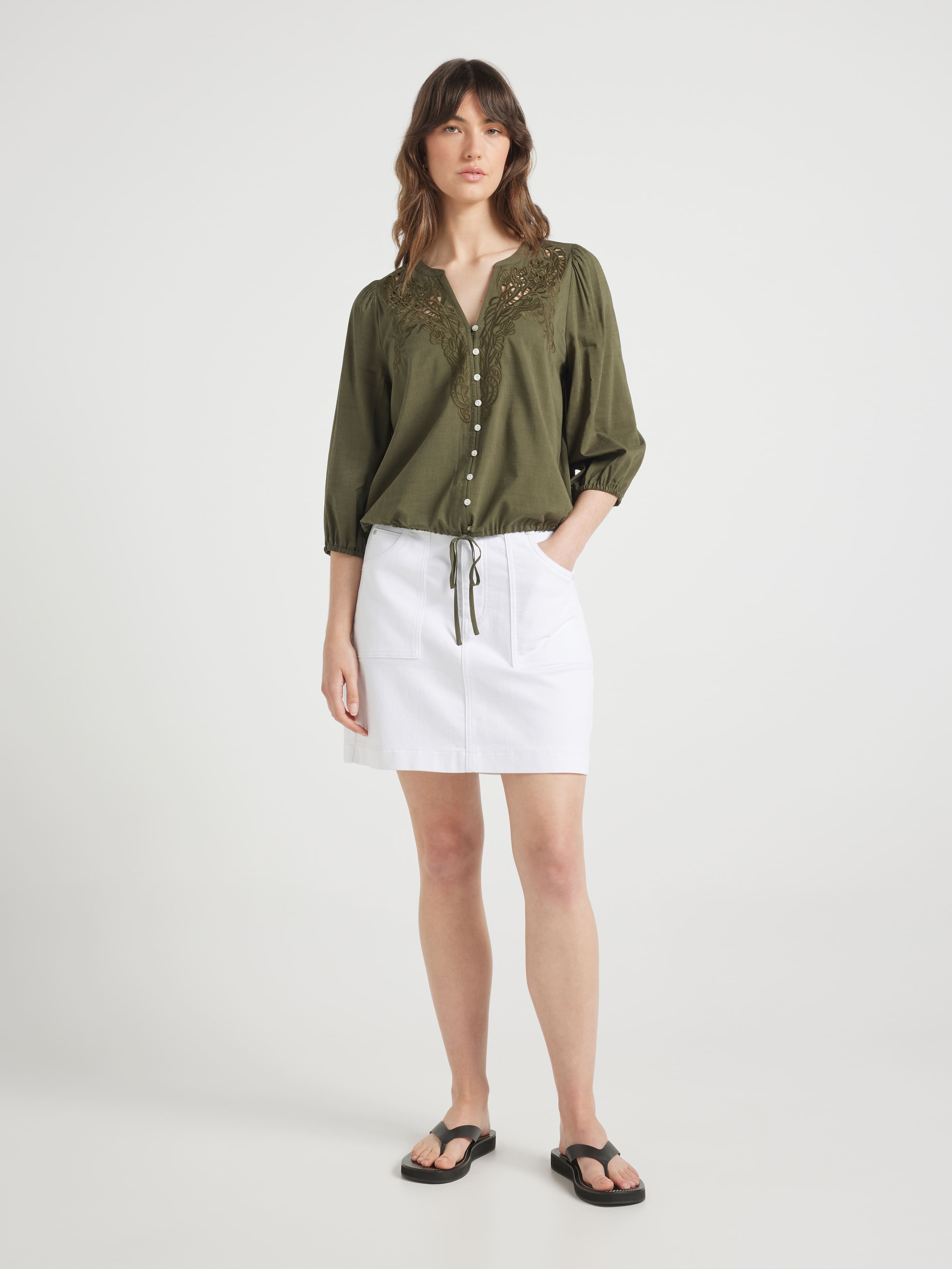 Clauda Bubble Hem Top
