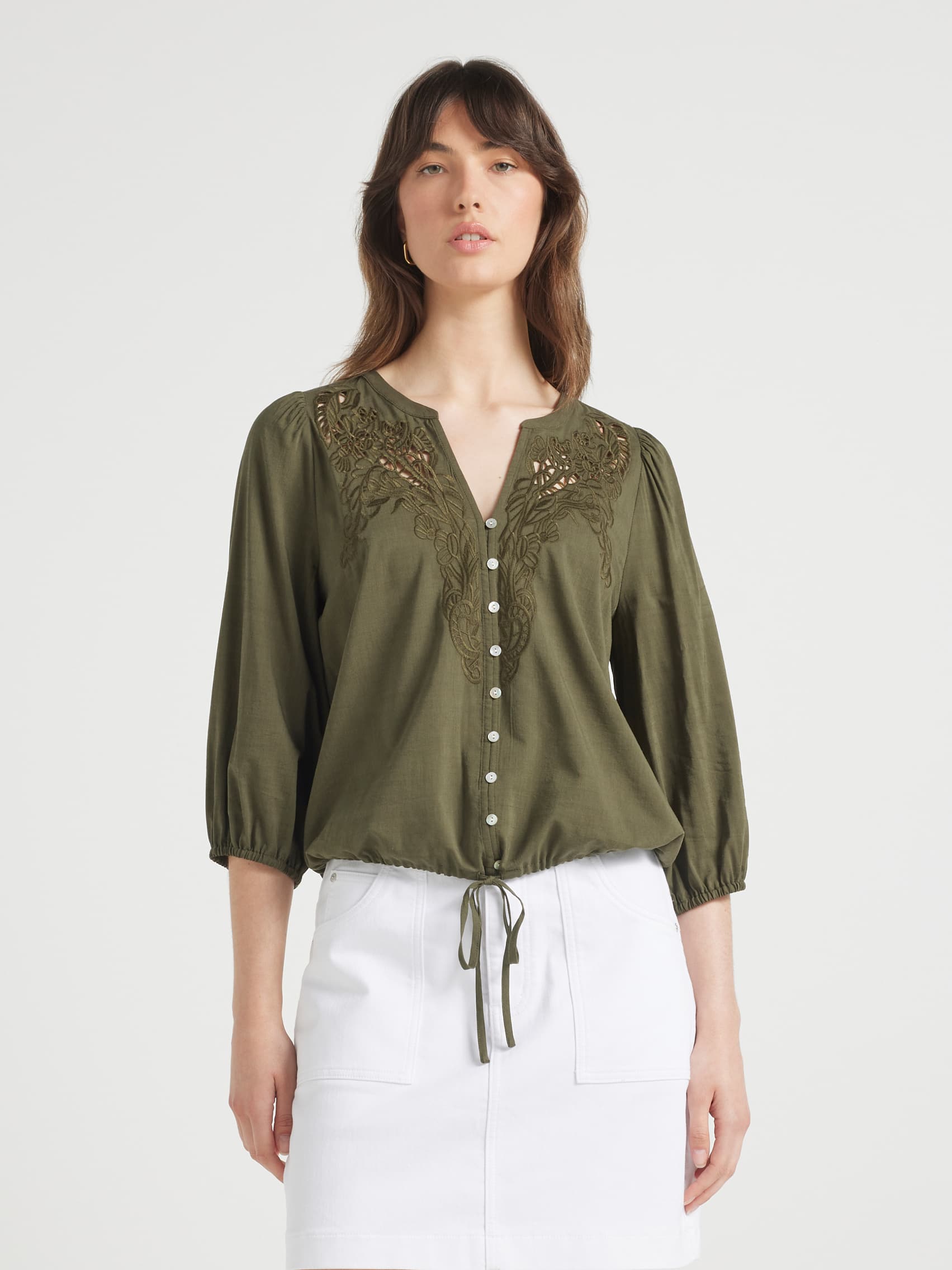 Clauda Bubble Hem Top