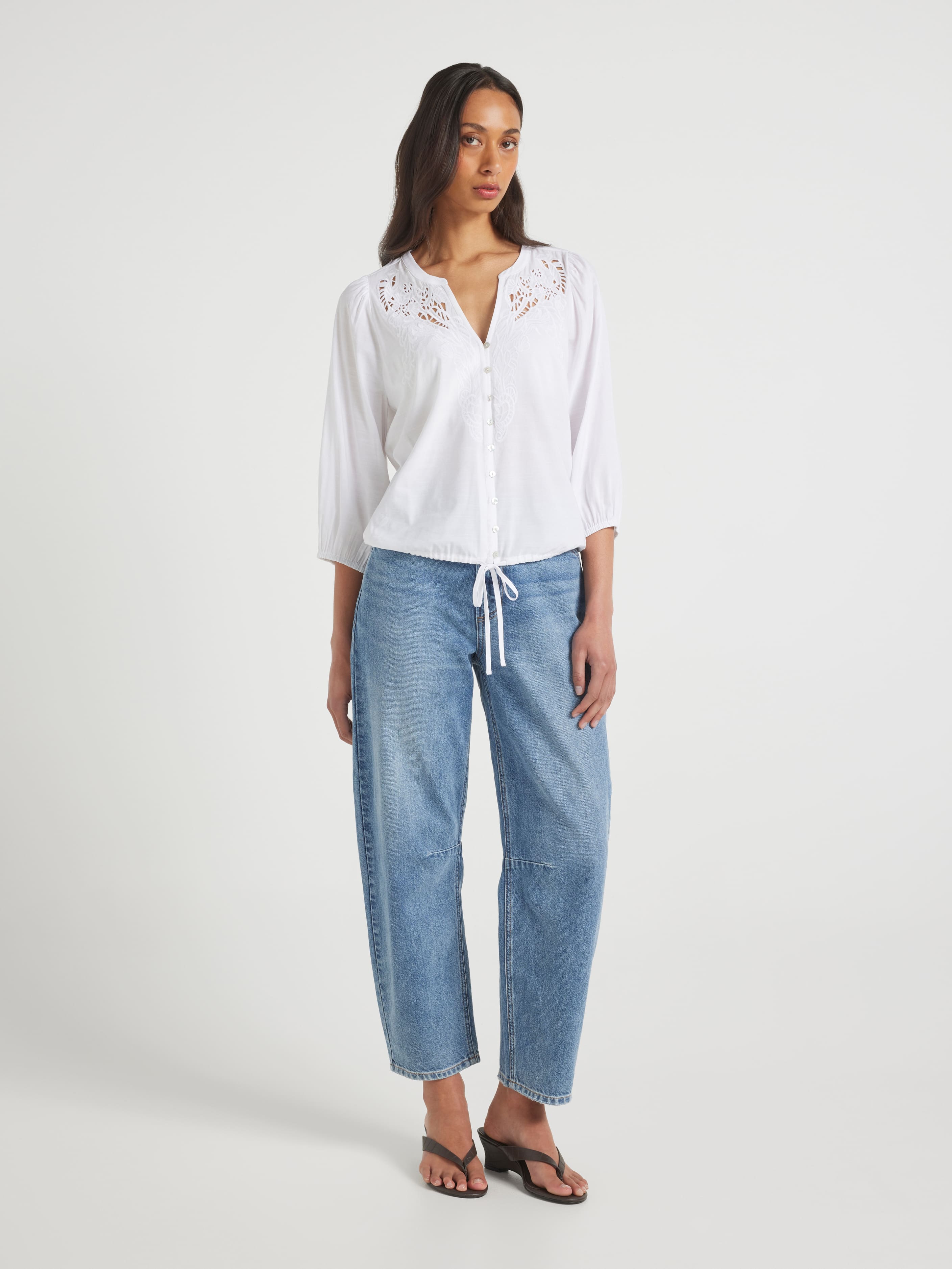 Clauda Bubble Hem Top