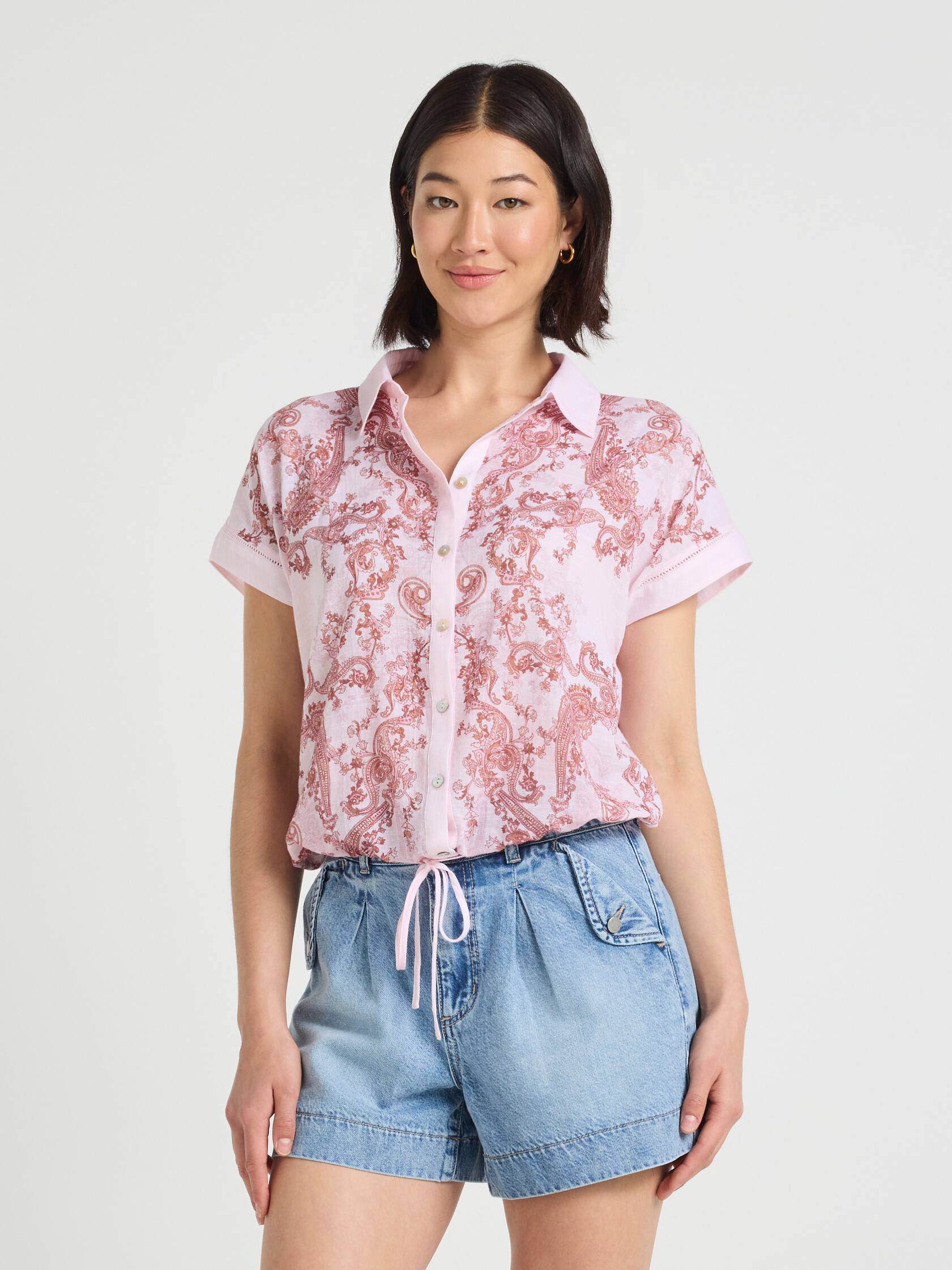 Octavia Short Sleeve Bubble Hem Top