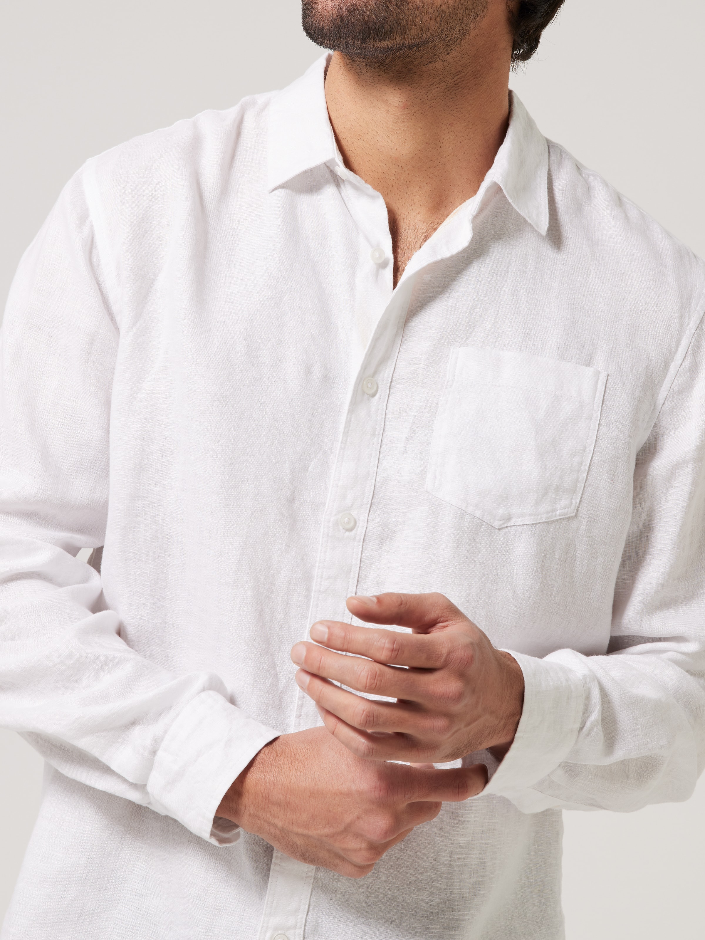 Long Sleeve Linen Plain Shirt