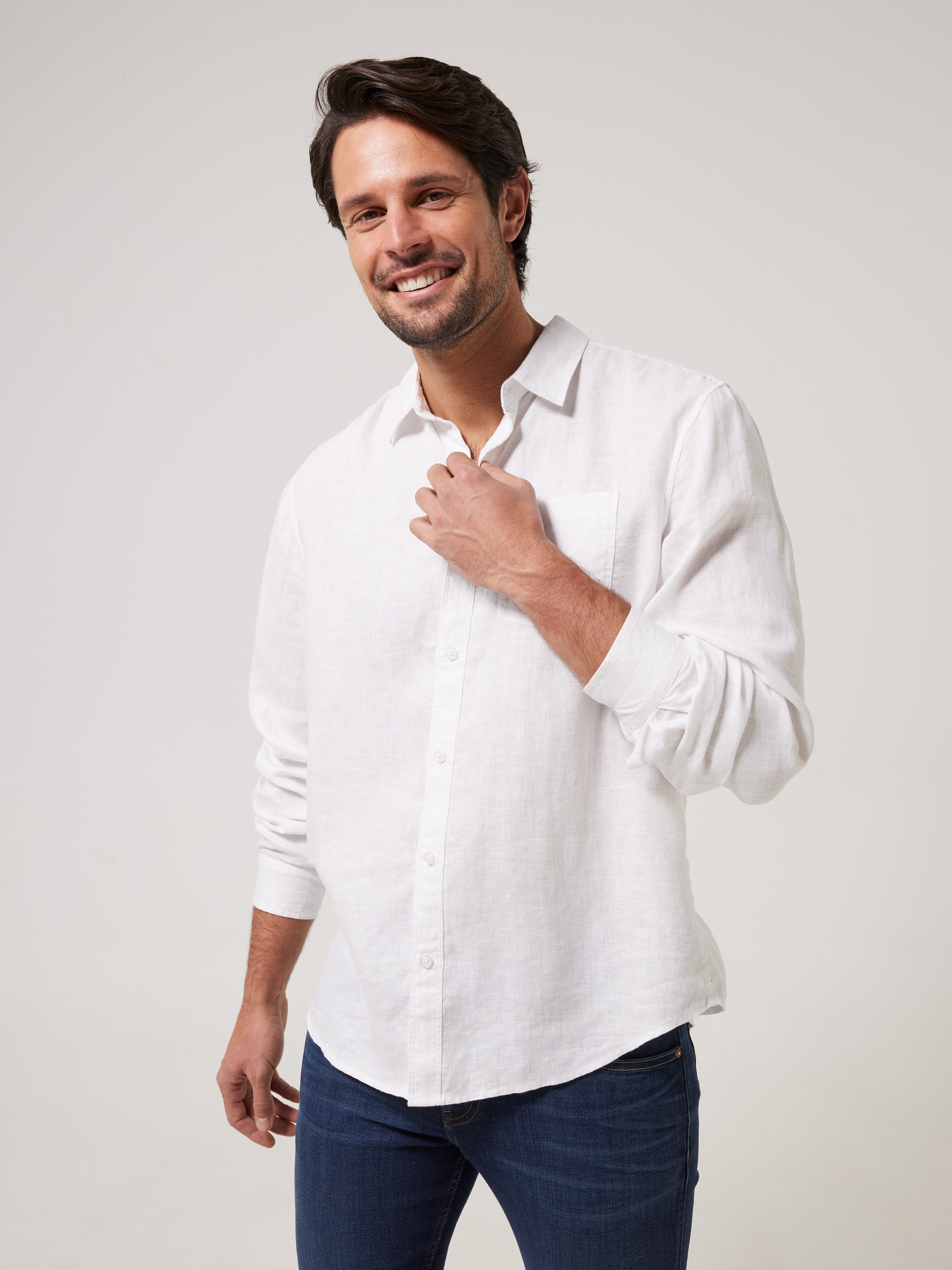 Long Sleeve Linen Plain Shirt