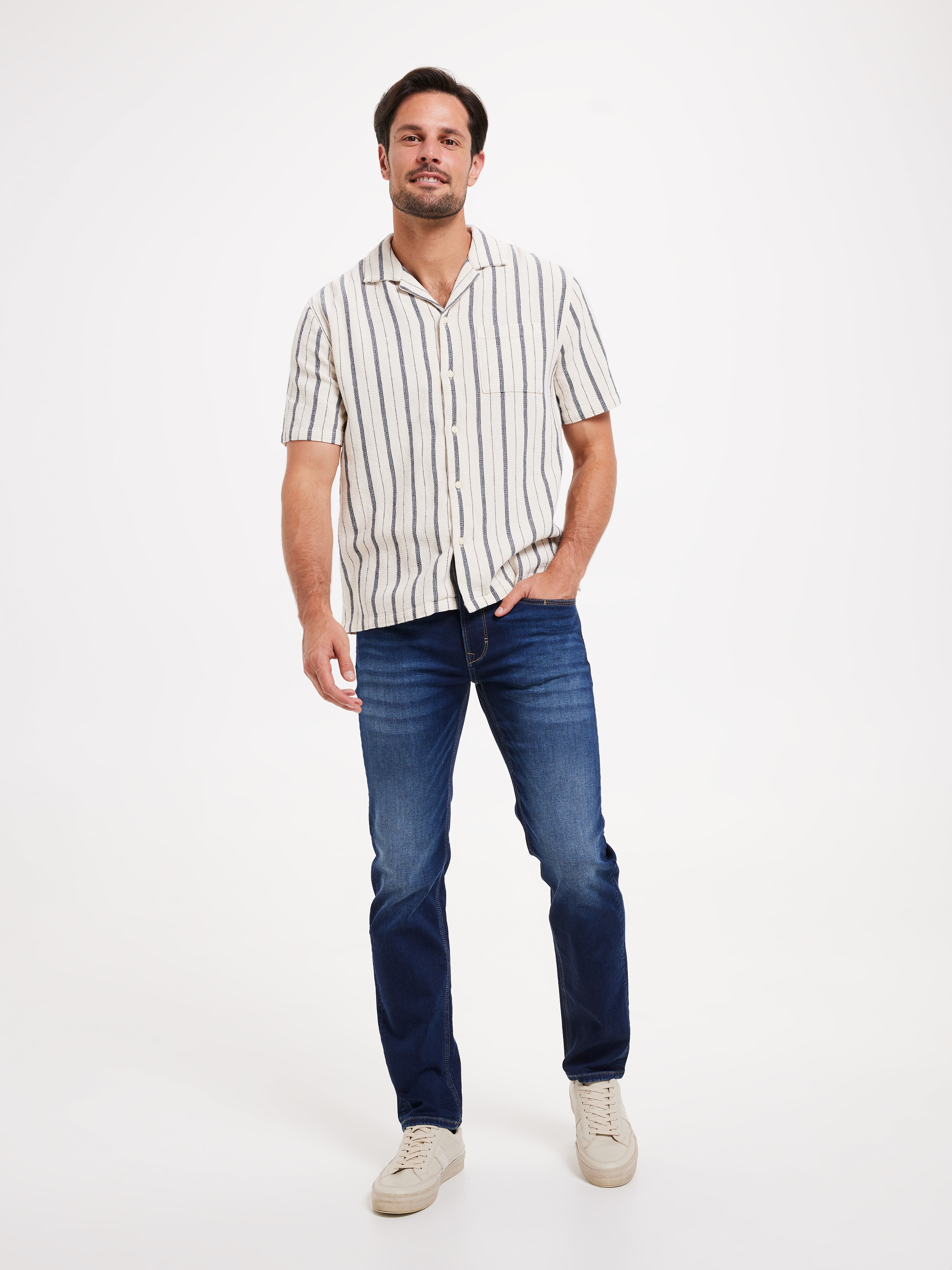 Textured Revere Stripe Shirt