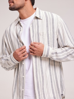 Long Sleeve Textured Stripe Shirt