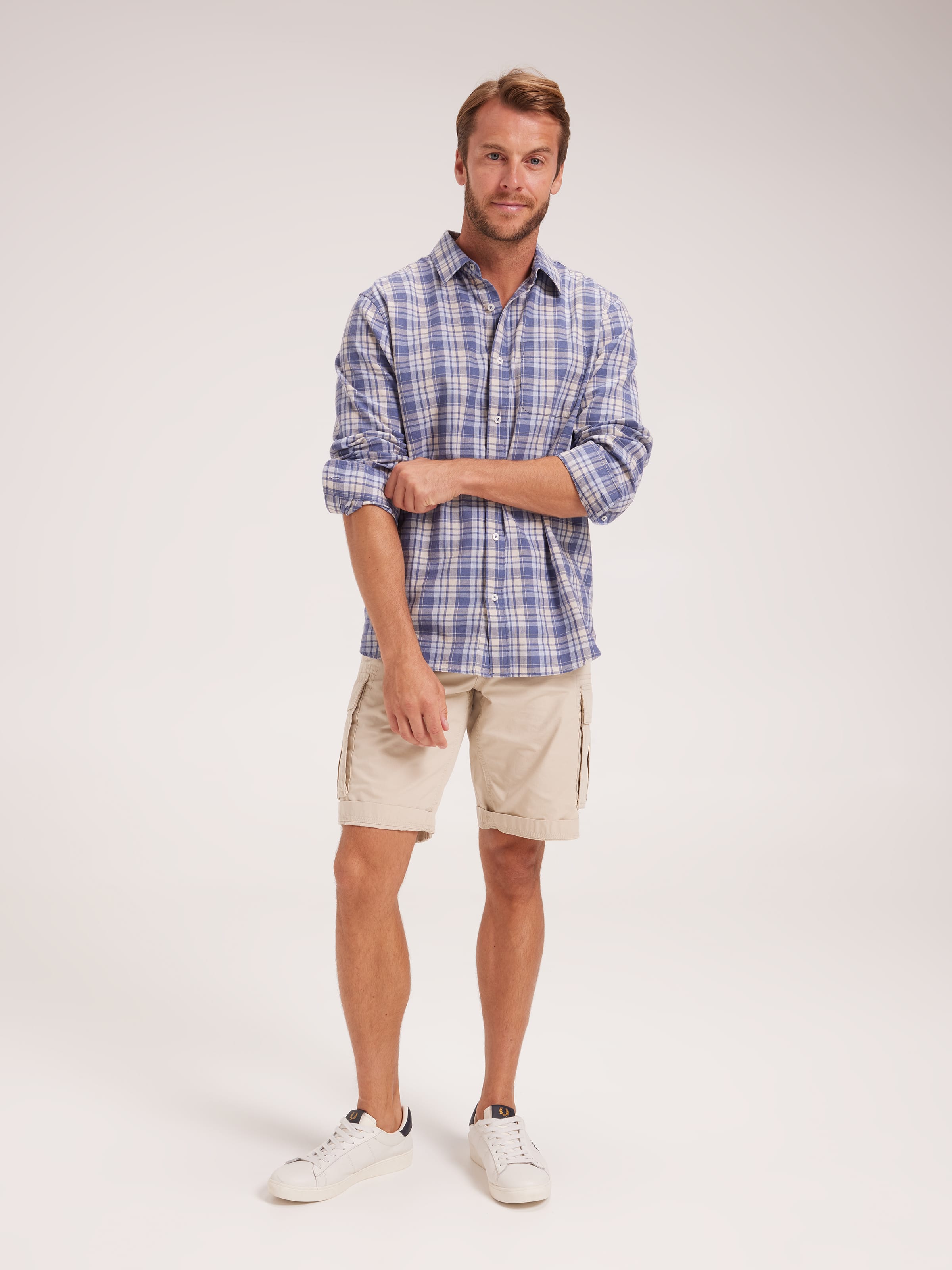 Linen Blend Check Shirt