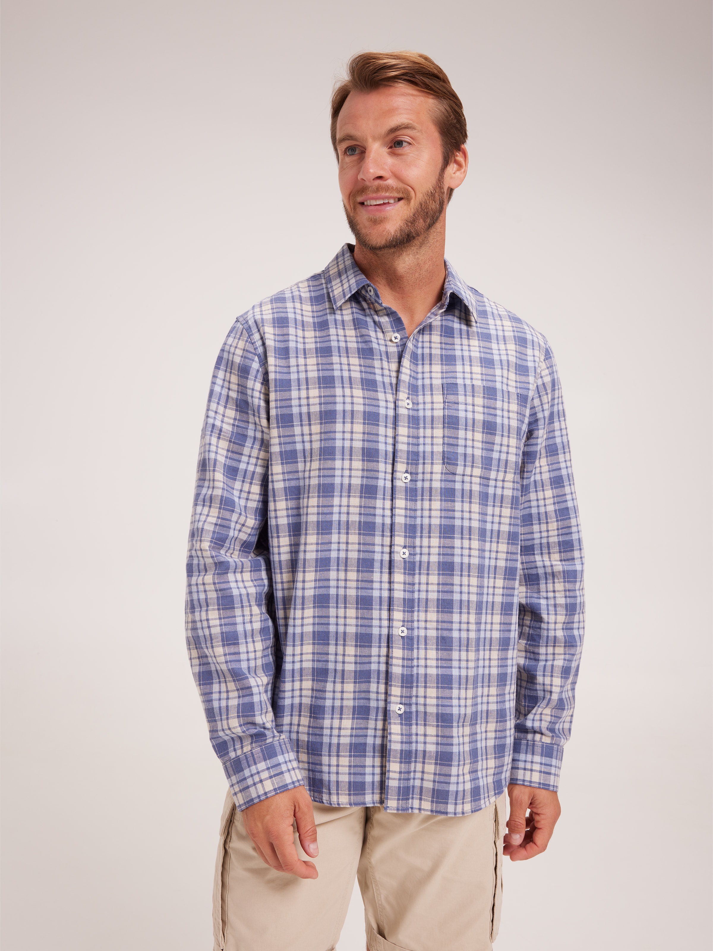 Linen Blend Check Shirt