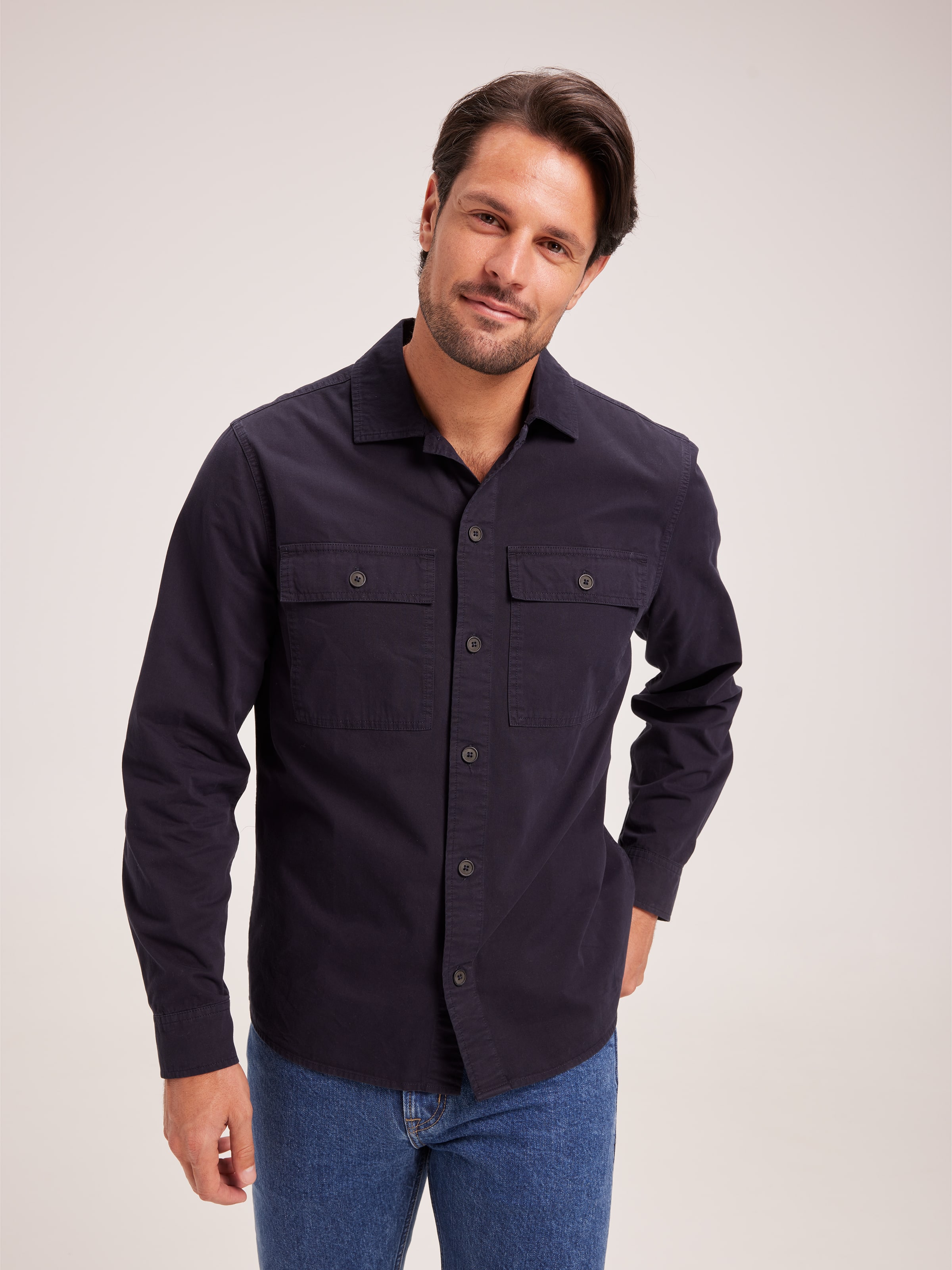 Long Sleeve Twill Overshirt