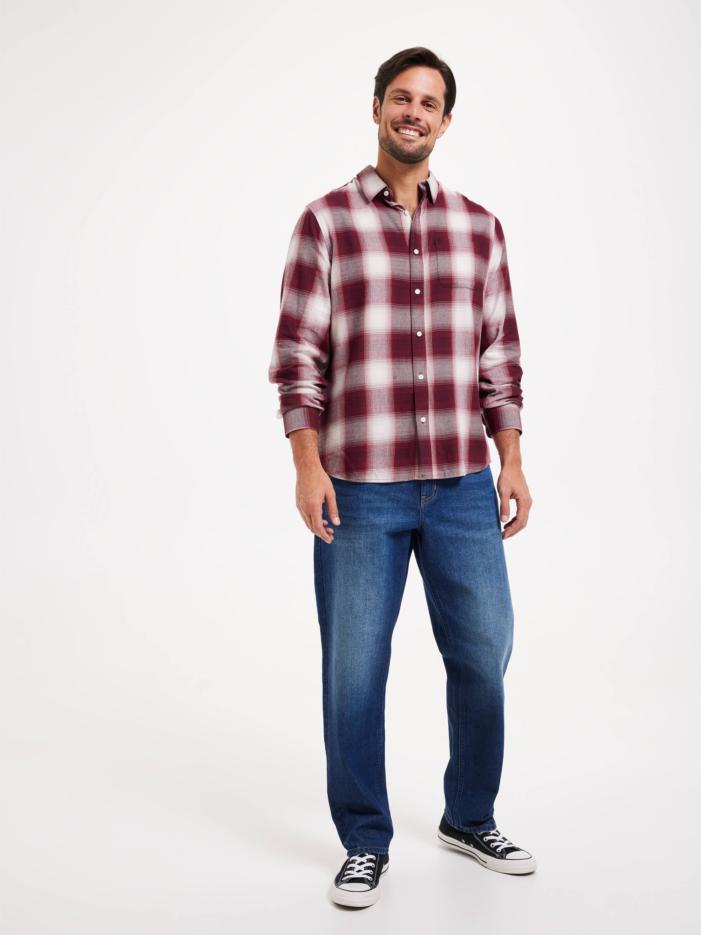 Long Sleeve Flannel Check Shirt