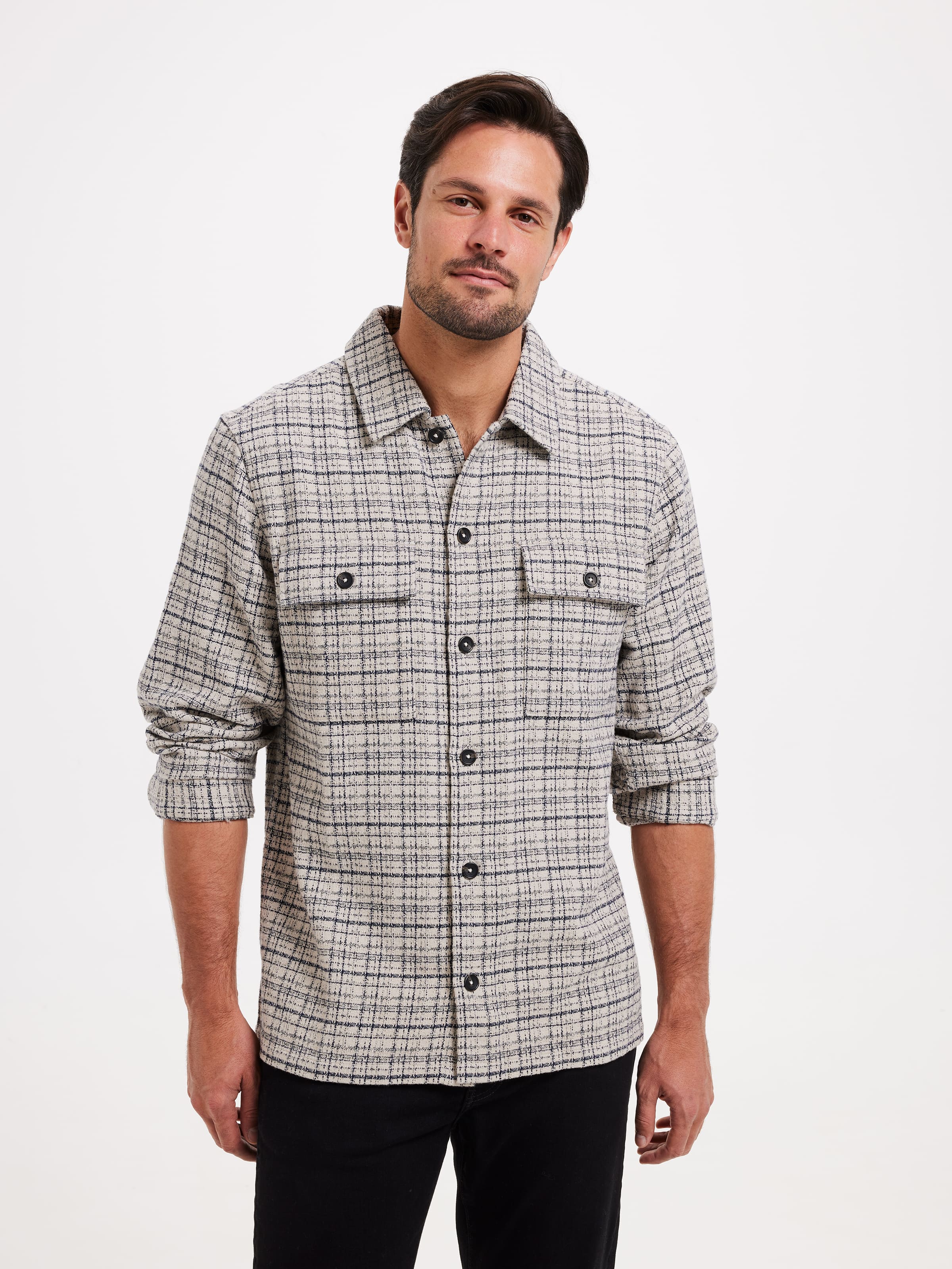 Textured Check Overshirt