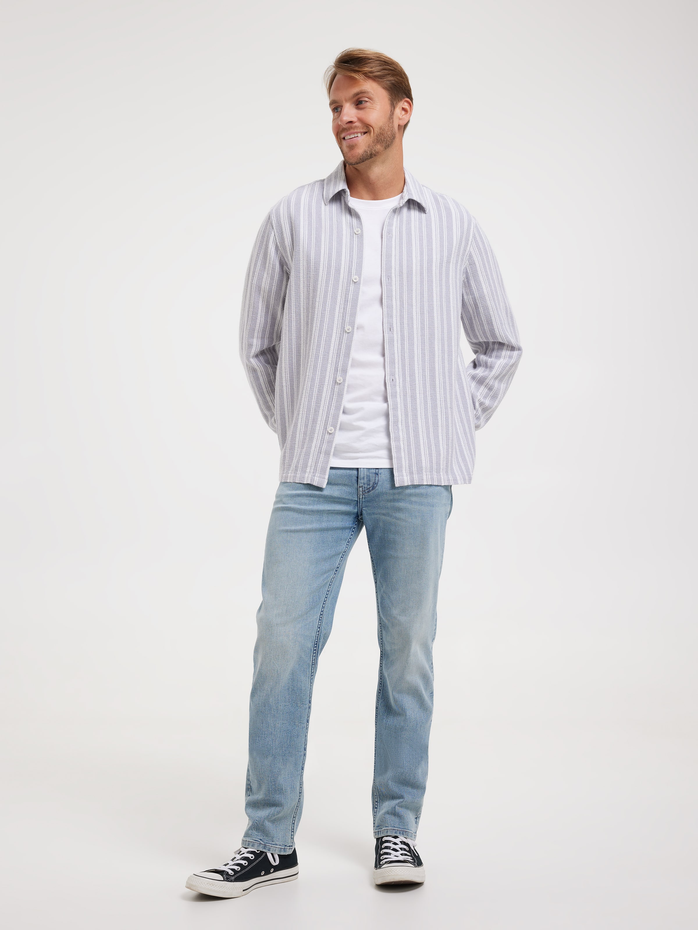 Long Sleeve Textured Stripe Shirt