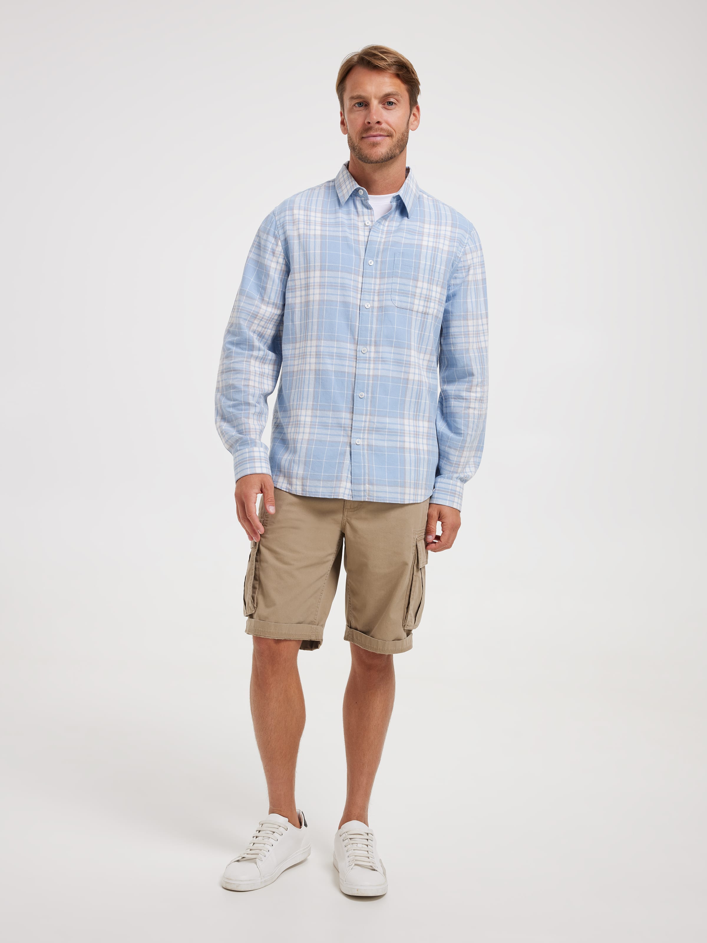 Long Sleeve Linen Blend Shirt