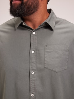 Extended Long Sleeve Vintage Linen Blend Shirt