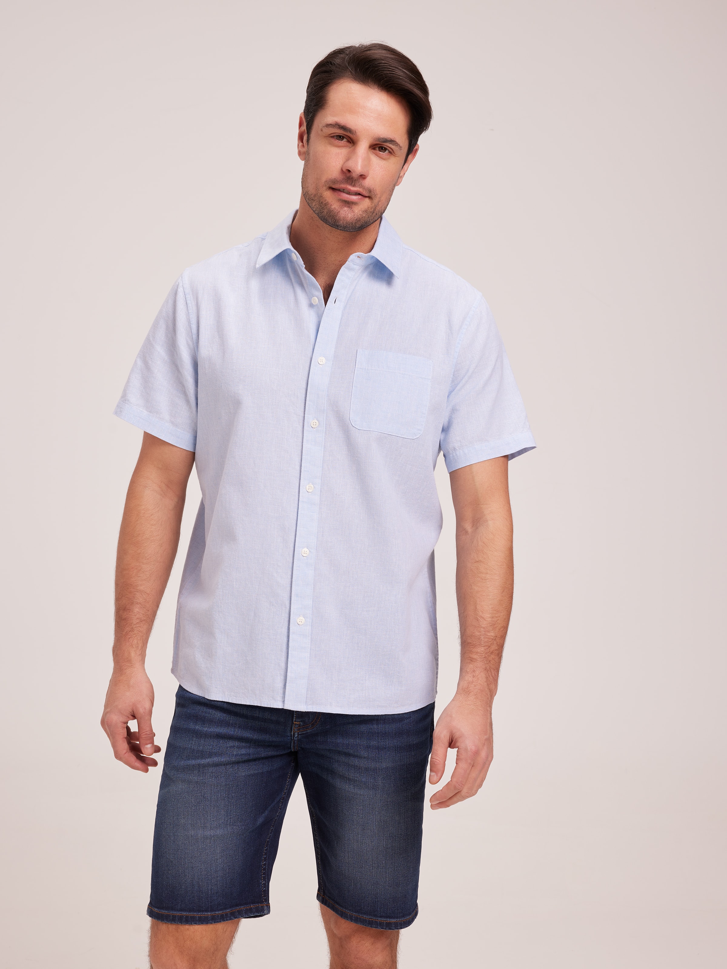 Linen Blend Texture Shirt