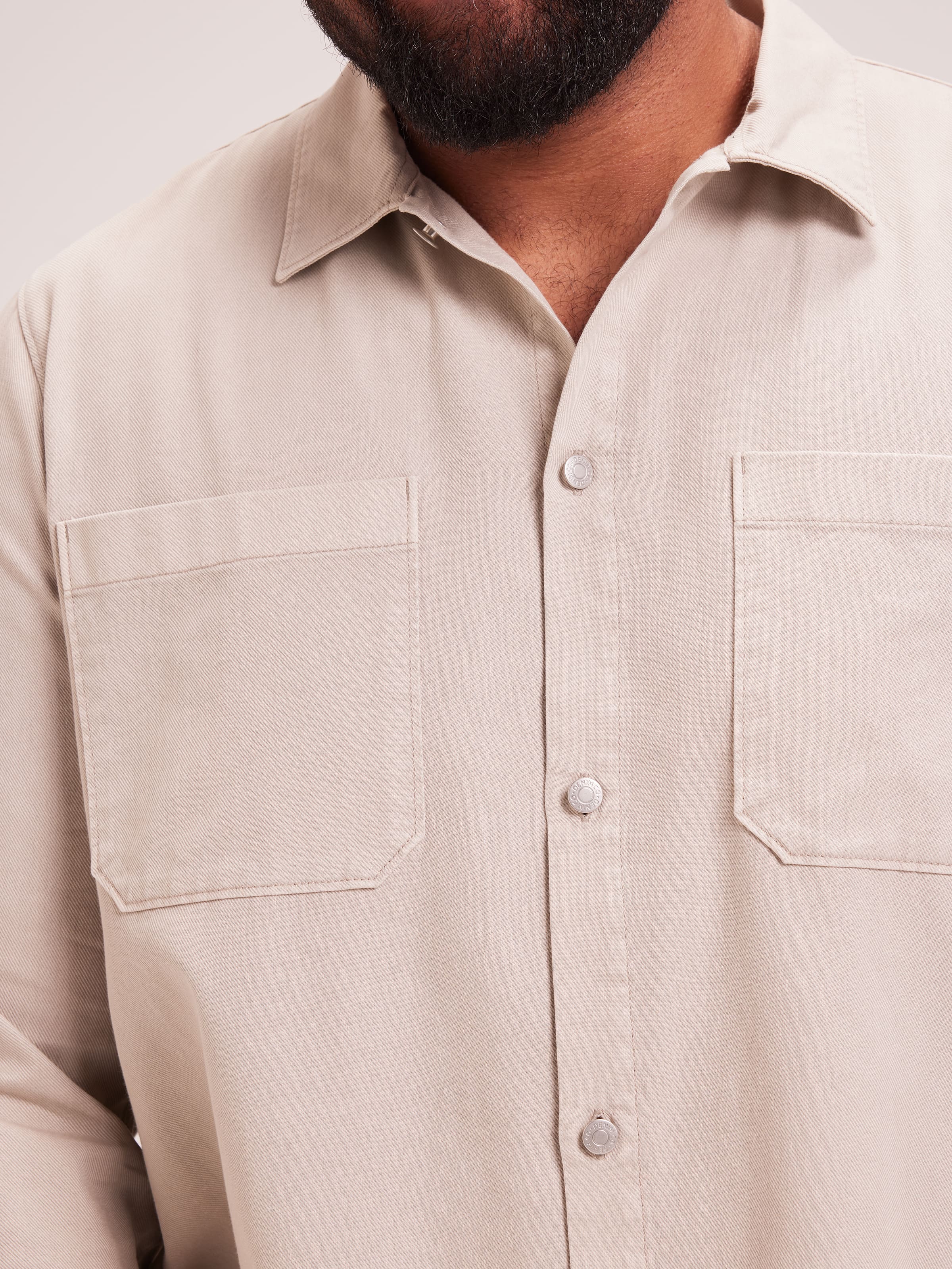 Extended Long Sleeve Denim Overshirt
