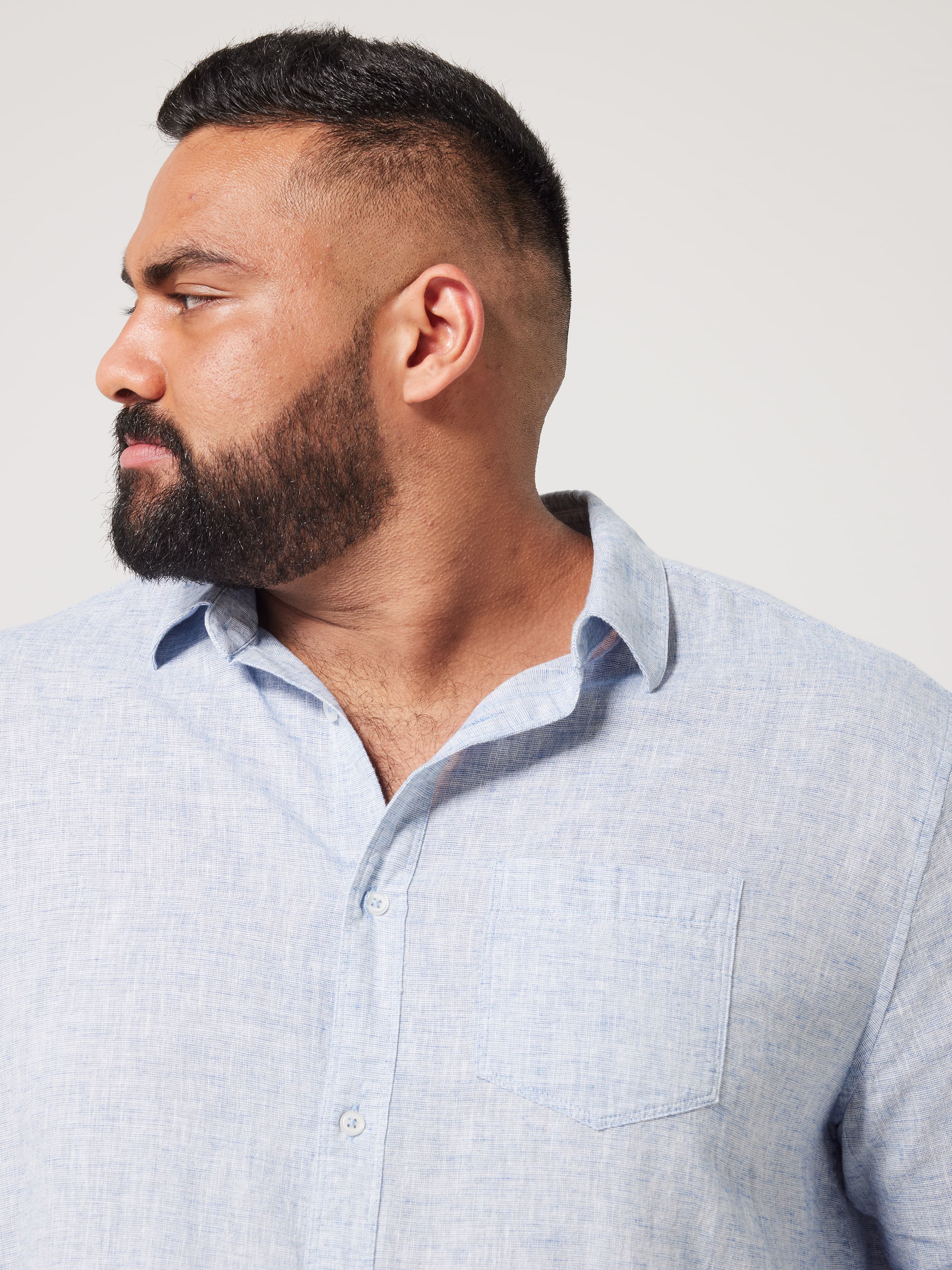 Extended Long Sleeve Linen Blend Texture Shirt