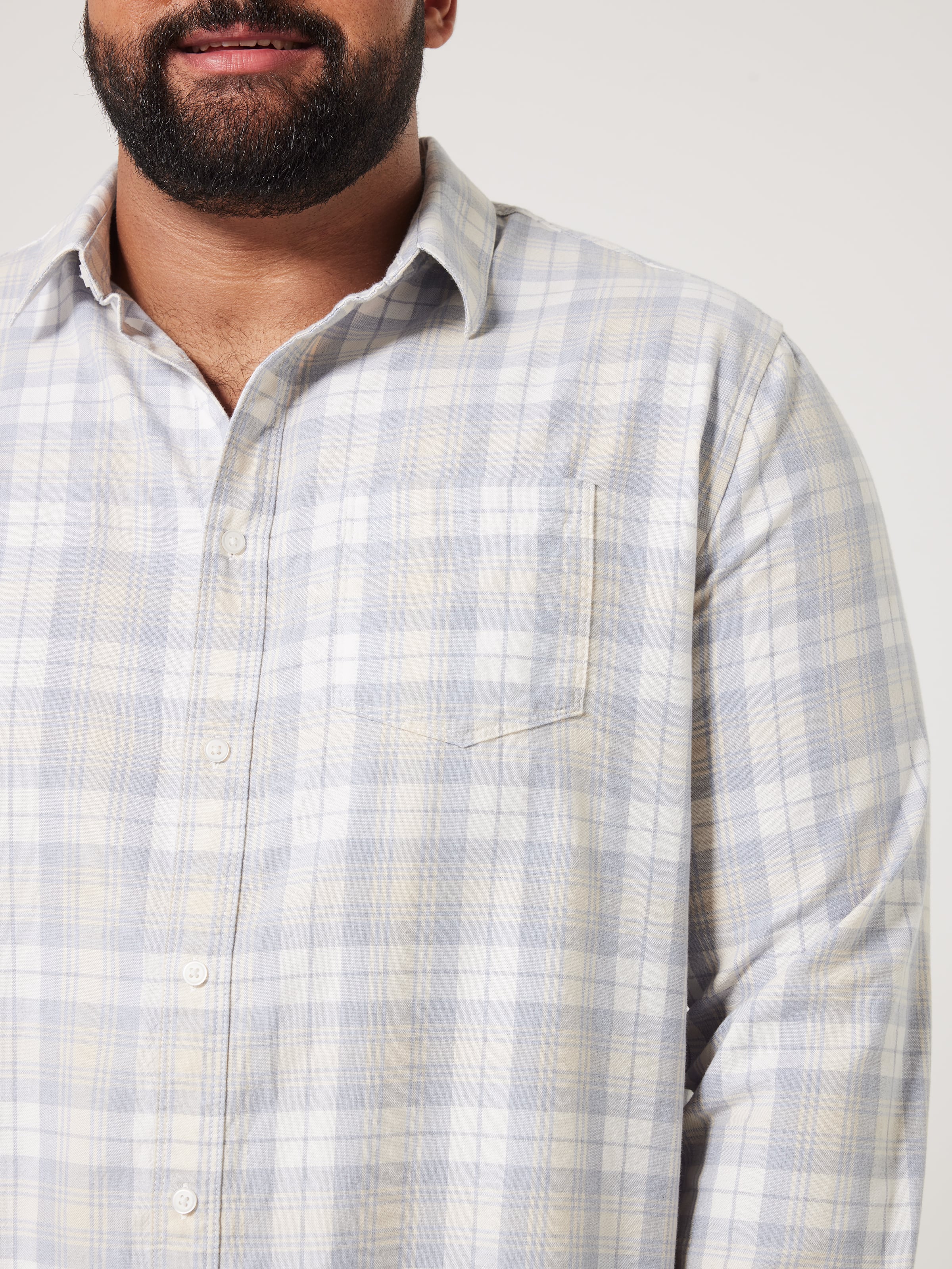 Extended Cotton Check Shirt