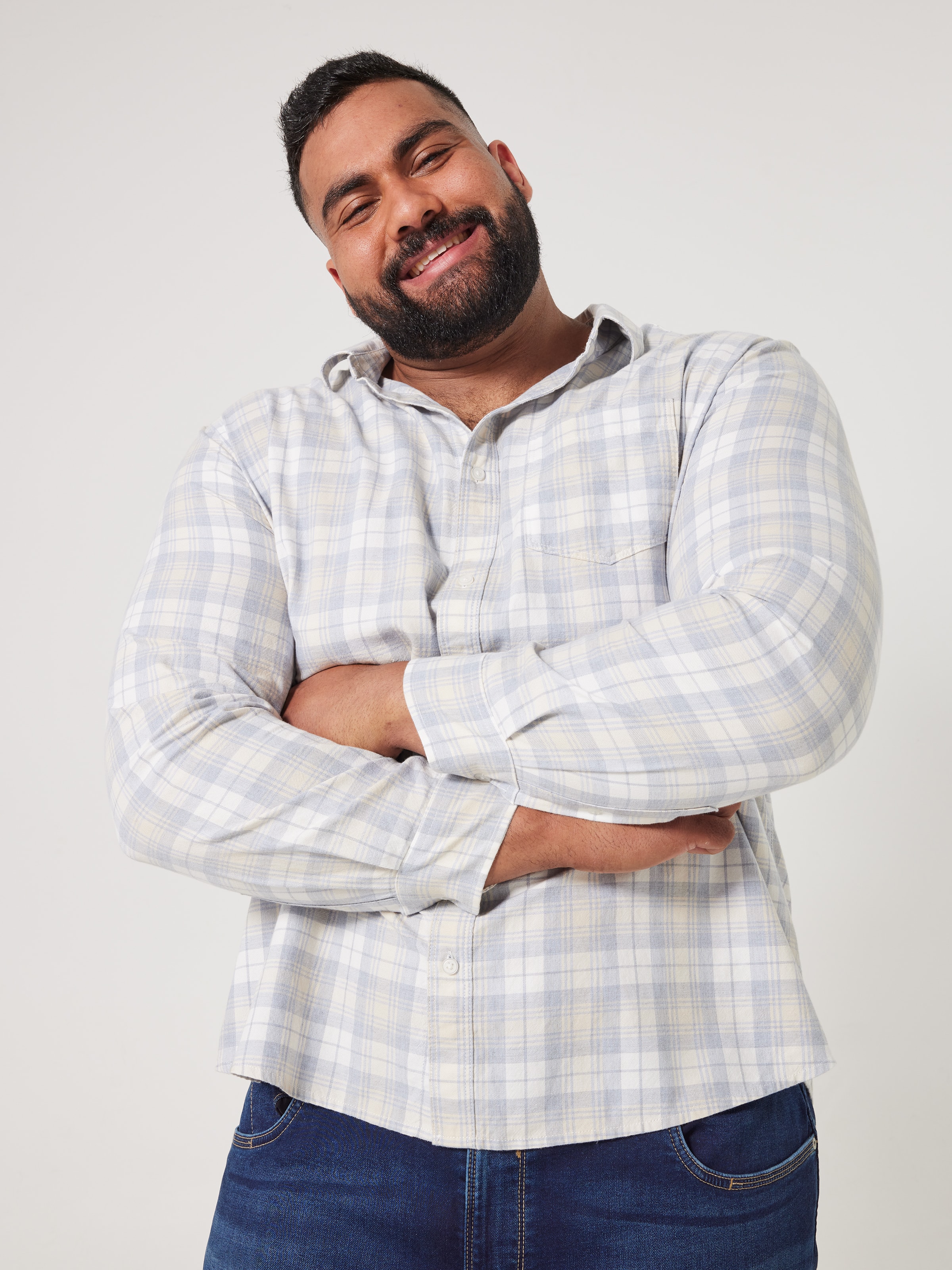 Extended Cotton Check Shirt