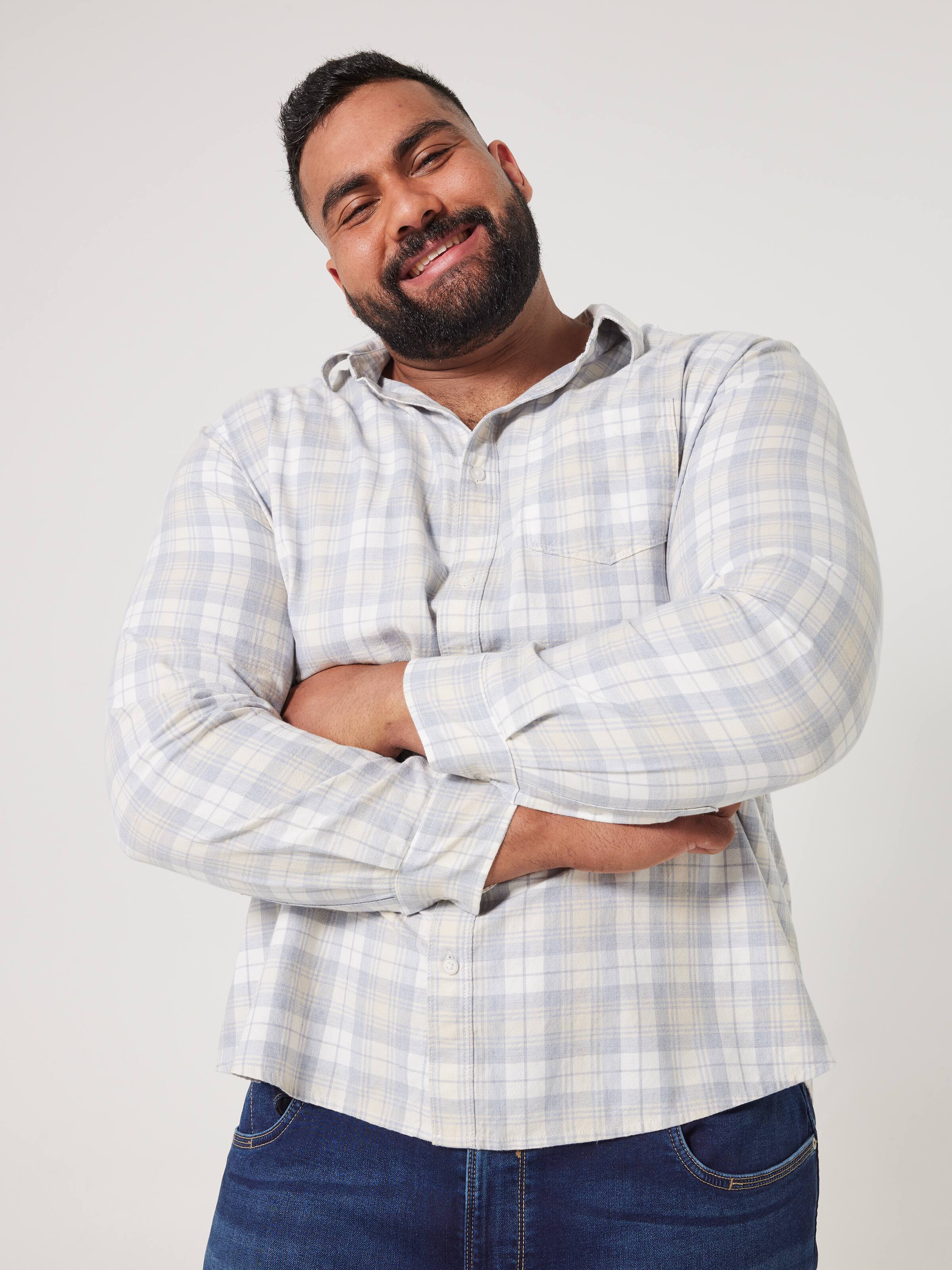 Extended Cotton Check Shirt
