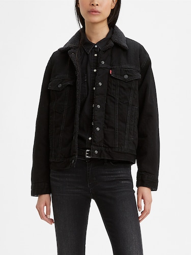 Ex-Boyfriend Trucker Jacket In Yes Black                                                                                        