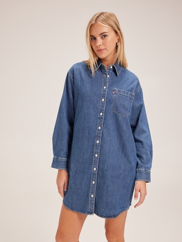 Lola Shirt Dress In Serene Mid Stone                                                                                            