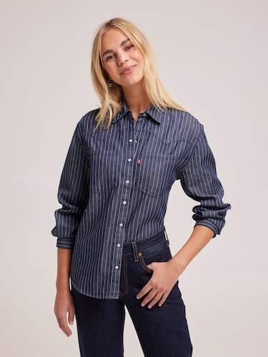 Teodora Western Shirt In Mari Stripe                                                                                            
