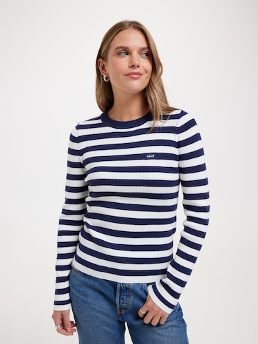 Rib Crew Sweater In Oreo Cookie                                                                                                 
