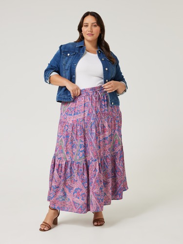 Curve Birdie Boho Midi Skirt                                                                                                    