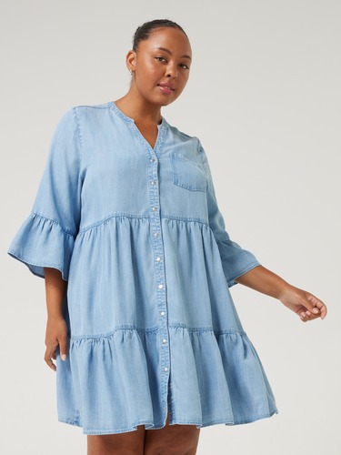 Curve Kaia Chambray Shift Dress                                                                                                 