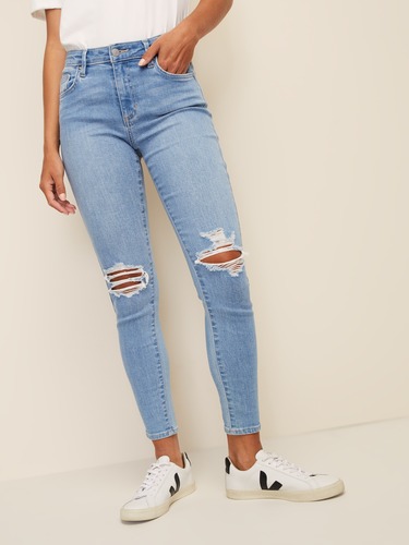 Mid Ankle Skimmer Jean In Lunar Destroy                                                                                         