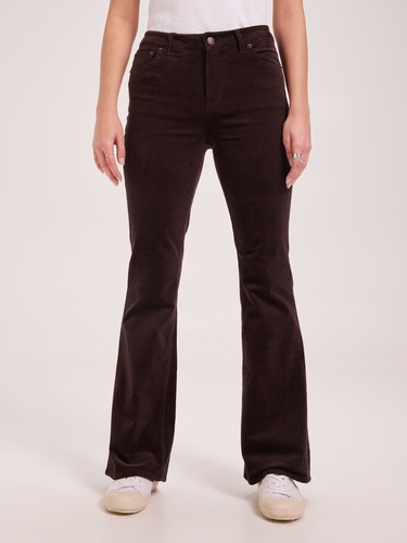 Mid Rise Flare Jean In Chocolate Cord                                                                                           
