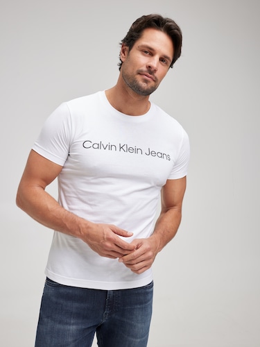 Core Institutional Logo Slim Tee In Bright White                                                                                