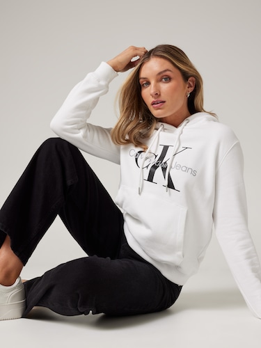 Core Monogram Hoodie White                                                                                                      