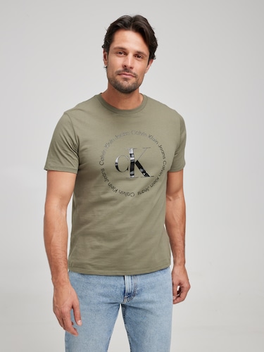 Monogram Circle Logo Tee In Olive                                                                                               