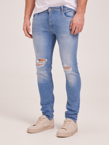 Liam Skinny Jean In Blue With Rips                                                                                              