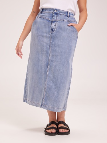 Curve Amaze Yoke Front Maxi Skirt                                                                                               