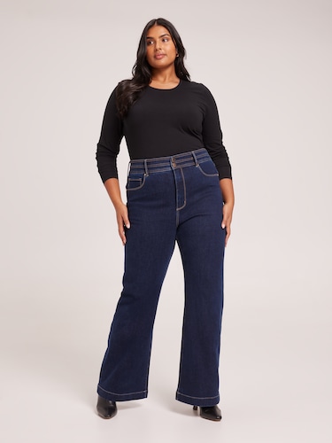 Curve Reformed Sky High Slim Wide Jean                                                                                          