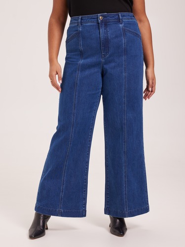 Curve Super High Rise Seam Front Wide Leg Jean                                                                                  