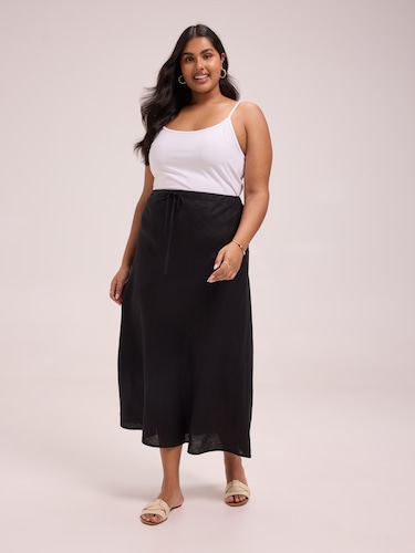 Curve Mae Linen Slip Maxi Skirt                                                                                                 