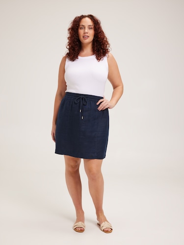 Curve Linen Jog Skirt                                                                                                           
