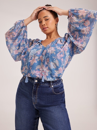 Curve Bonnie Popover Blouse                                                                                                     
