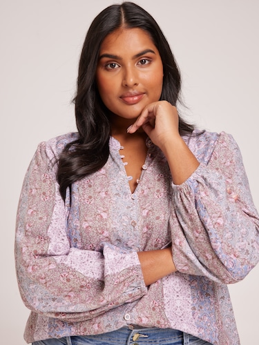 Curve Gabrielle Button Through Blouse                                                                                           